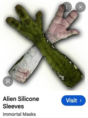 Realistic Alien Silicone Arm Sleeves in Pale Flesh